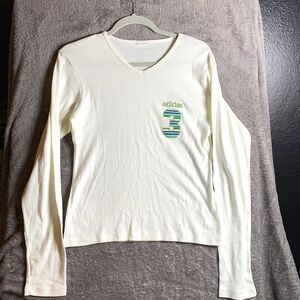 Adidas white long sleeved Top size M